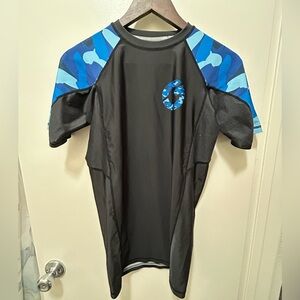 Men's Black and Blue Rash Guard